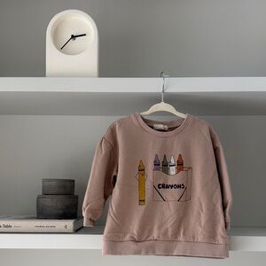 Greige Crayon Pocket Sweatshirt - Mauve Pink